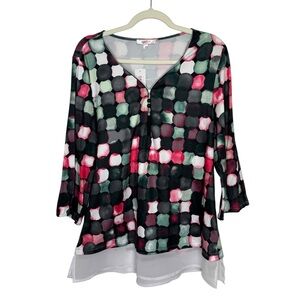 🛍️Grenier Circle Printed Tunic Top size L New